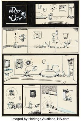 Bobby London Dirty Duck Complete 1-Page Story Original Art (undated).
