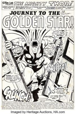 John Buscema, Don Perlin, and Vince Colletta Thor #212 Splash Page 1 Original Art (Marvel, 1973).