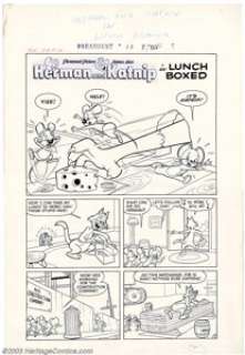 Marty Taras (attributed) - Original Art for Paramount Animated Comics #13, Complete 5-page Story, "Lunch -
