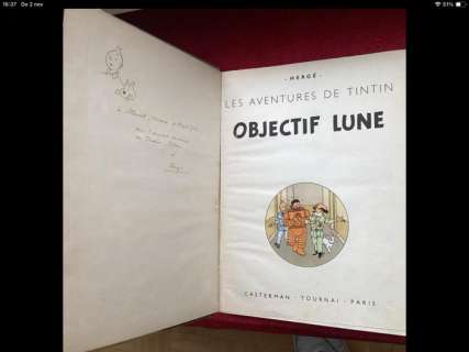 Hergé | Tintin T16 - Objectif Lune (B8) - C - Avec dédicace de Hergé - (1953) | Catawiki