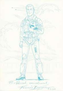 Bergèse. Illustration originale Buck Danny | BDEnchères