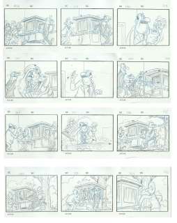 Andreu Balcells - 4 Storyboards (143, 144, 145, 146) – Animated series – Mortadelo y Filemón