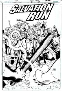 Sean Chen Walden Wong - salvation run #2 cover (10 dc villains battling 2 dc super heavyweights! ) 2007