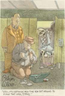 Gahan Wilson (American, b. 1930) Well, It‘s Certainly High Time You Got Around to Fixing That Lock, Straus Watercolor ...