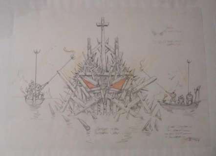 Druillet | Rois Maudits Croquis esquisses pour les décors du téléfilm Les | Geneva Auctions