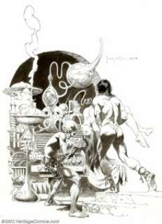 Frank Frazetta - Original art for Mastermind of Mars (Doubleday, 1974). Offering a rare look inside the laboratory - | Heritage