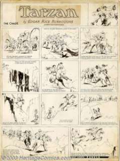 Hal Foster - Original Comic Strip Art for Tarzan Sunday, dated 11-19-33 (United Features Syndicate, 1933). From - | Heritage