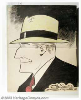 Chester Gould - Original Illustration of Dick Tracy (undated). A truly rare find for any fan of Dick Tracy or - | Heritage
