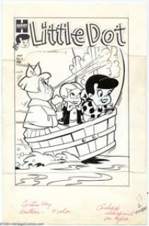 Warren Kremer (attributed) - Original Cover Art for Little Dot #6 (Harvey, 1953). Harvey mainstay Richie Rich -
