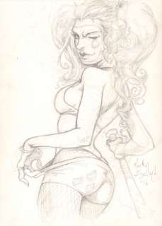 Martin Egeland - Harley Quinn Sexy Pencil Art - 2016 Signed