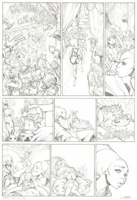 Barbucci | Ekhö monde miroir, New York, planche originale à la mine de plomb pour cet album paru en 2013 chez Soleil. | Septimus