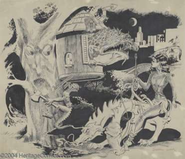 Wally Wood - Pulp Illustration Original Art (undated). A gorgeous and pulchritudinous Wally Wood fantasy girl - | Heritage
