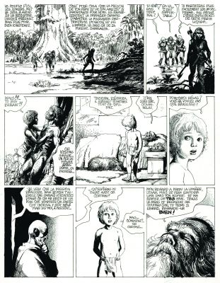 Rosinski - Lot 486 - Thorgal, Les yeux de Tanatloc, planche originale à l’encre de chine pour cet album paru en 1986 au Lombard.