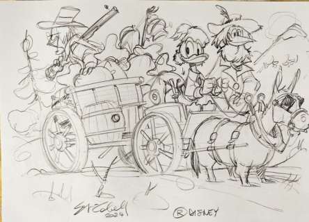 Cabella Sergio - 1 Pencil drawing - Topolino - Klondike - 2024 | Catawiki