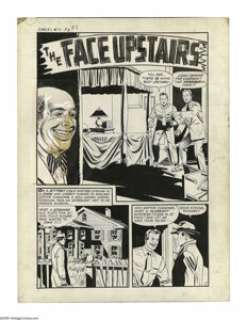 Vic Donahue - Chamber of Chills #10 Complete 8-page Story "The Face Upstair" Original Art (Harvey, -