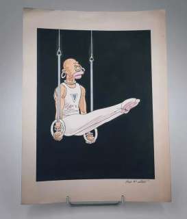 Patrick Mallet, dit "Pat Mallet" (1970) Gymnaste aux anneaux Encre… | misc / divers