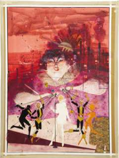 Bill Sienkiewicz - New Mutants #31 Cover Original Art (Marvel, 1985). Dazzler, Sunspot, Magik, Cannonball, -