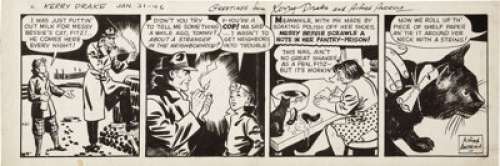 Alfred Andriola Kerry Drake Daily Comic Strip Original Art, dated 1-21-46 (Publishers Syndicate, 1946). -