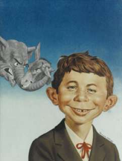 Norman Mingo Mad #30 Front and Back Cover Alfred E. Neuman Painting Original Art Group (EC, 1956).  Norman -