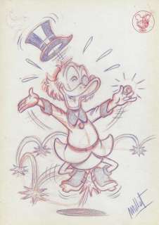 Millet - 1 Pencil drawing - Uncle Scrooge - es cuestion de suerte - 2024 | Catawiki