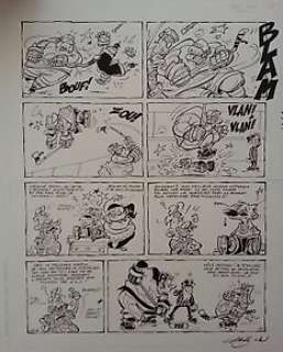 Achdé | Original page (p.27)  - Les hockeyeurs volume 2  - Hockey corral | Catawiki