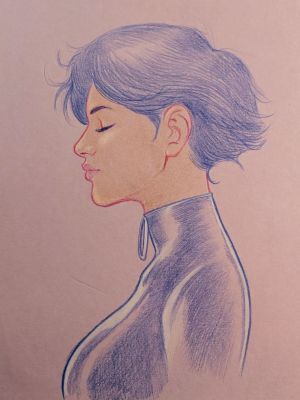 Mario Torrisi - Catwoman Pastel Portrait by Mario Torrisi