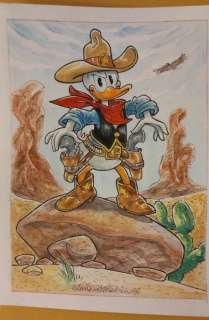 Alessandro Gottardo - 1 Watercolour - Donald Duck - "Il West di Donald Duck" - 2024 | Catawiki