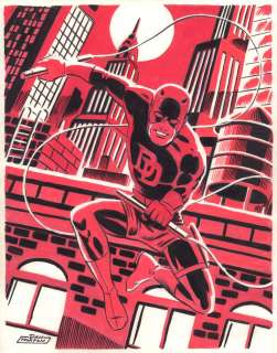 Dan Morton - Daredevil with Full City Background Red Commission - Signed