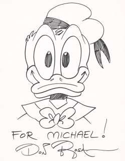 Don Rosa | Donald Duck Portrait Sketch - Signed | Anthony’s Comic Book Art