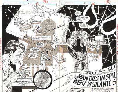 Sam de La Rosa, Scott Kolins - Spider-Man: Web of Doom #1 Pgs. 30 & 31 - Peter Unmasked Distraught in Lab End Page Dps - 1994