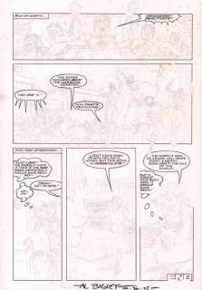 Al Bigley - Power Rangers Pencil Art with Dialog End Page - 1995 Signed