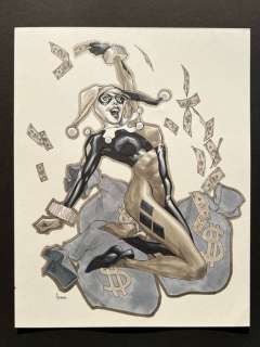 Mahmut Asrar - 1 Original colour drawing - Harley Quinn - "Big Deal" | Catawiki
