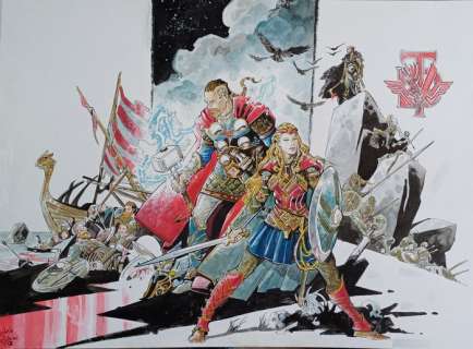Rubini, Michele - 1 Original colour drawing - Thor, Wonder Woman - 2019 | Catawiki