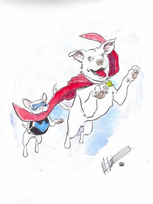 Mike Norton | Mike Norton - Krypto and Haley | Panel Punk Comics Originals