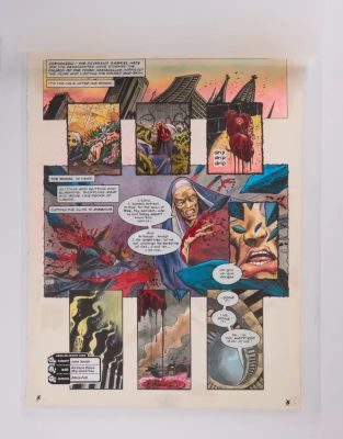 Lot 12 - 2000 AD Prog #879 Deus Ex Machina Book 2 Colour Story Pages (Fleetway, 1994) Total 5 | Stanley Gibbons Baldwin’s