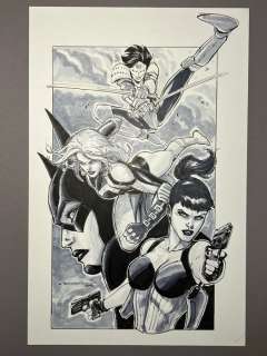 Molenaar, Romano - 1 Original drawing - Birds of Prey - All 4 Female Heroes - 2018 | Catawiki