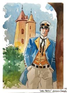 Caracuzzo, Giancarlo - 1 Original colour drawing - Corto Maltese - Omaggio - 2024 | Catawiki