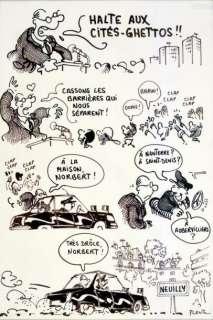 Plantu (Jean Plantureux, Dit) - PLANTU HALTE AUX CITÉS GETTHOS: Neuilly. Encre de Chine et…