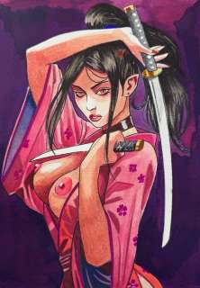 Candita, Giuseppe - 1 Original colour drawing - Samurai Girl | Catawiki