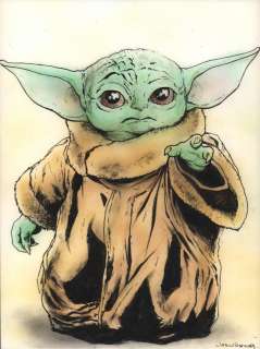Jason Baroody - Grogu From the Mandolorian Color Commission - Signed