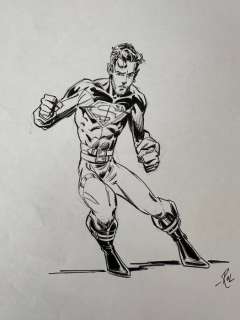 Roland Boschi - 1 Original drawing - Superboy - 1999