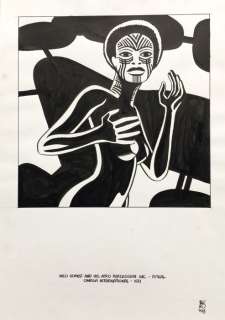 Brüno - 1 Original drawing - Traits de jazz - Nico Gomez and his afro percussion inc. - Ritual - 2018 | Catawiki