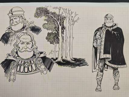 Magnus - 1 Original preliminary drawing - Il Teschio Vivente | Catawiki