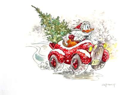 Fernandez, Tony | Original drawing  - Donald Duck 5  - Disney Art X-Mas | Catawiki