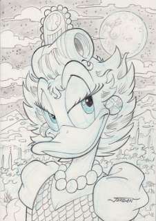 Julian Jordan - 1 Pencil drawing - Uncle Scrooge & Goldie - "Beautiful Night" | Catawiki