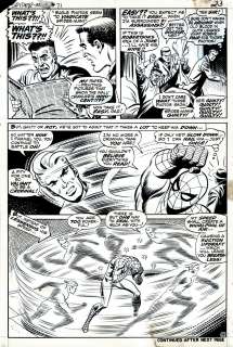 John Romita Sr. Jim Mooney - Amazing Spider-Man #71 P 18 (Cover Battle Scene! Spider-Man Vs Quicksilver!) 1968