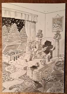 Bas Heymans - 1 Original drawing - Disney - Scrooge telt zijn zegeningen | Catawiki
