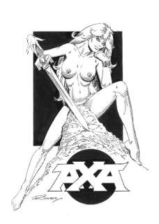 Romero, Enrique Badia | Original page (splash)  - Axa Naked with Sword  - (2015) | Catawiki