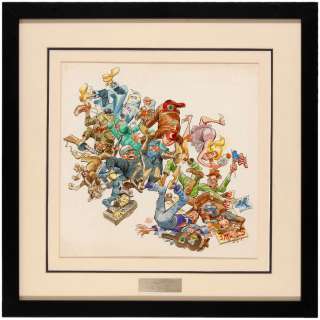 JACK DAVIS FRAMED ORIGINAL RECORD ALBUM COVER ART FOR VAUGHN MEADER’S "HAVE SOME NUTS!!!". | Hake’s