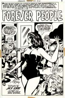 Jack Kirby, Mike Royer - Forever People #10 P 5 (Beautiful Dreamer in a Sexy Swimsuit Photo Shoot!) 1972